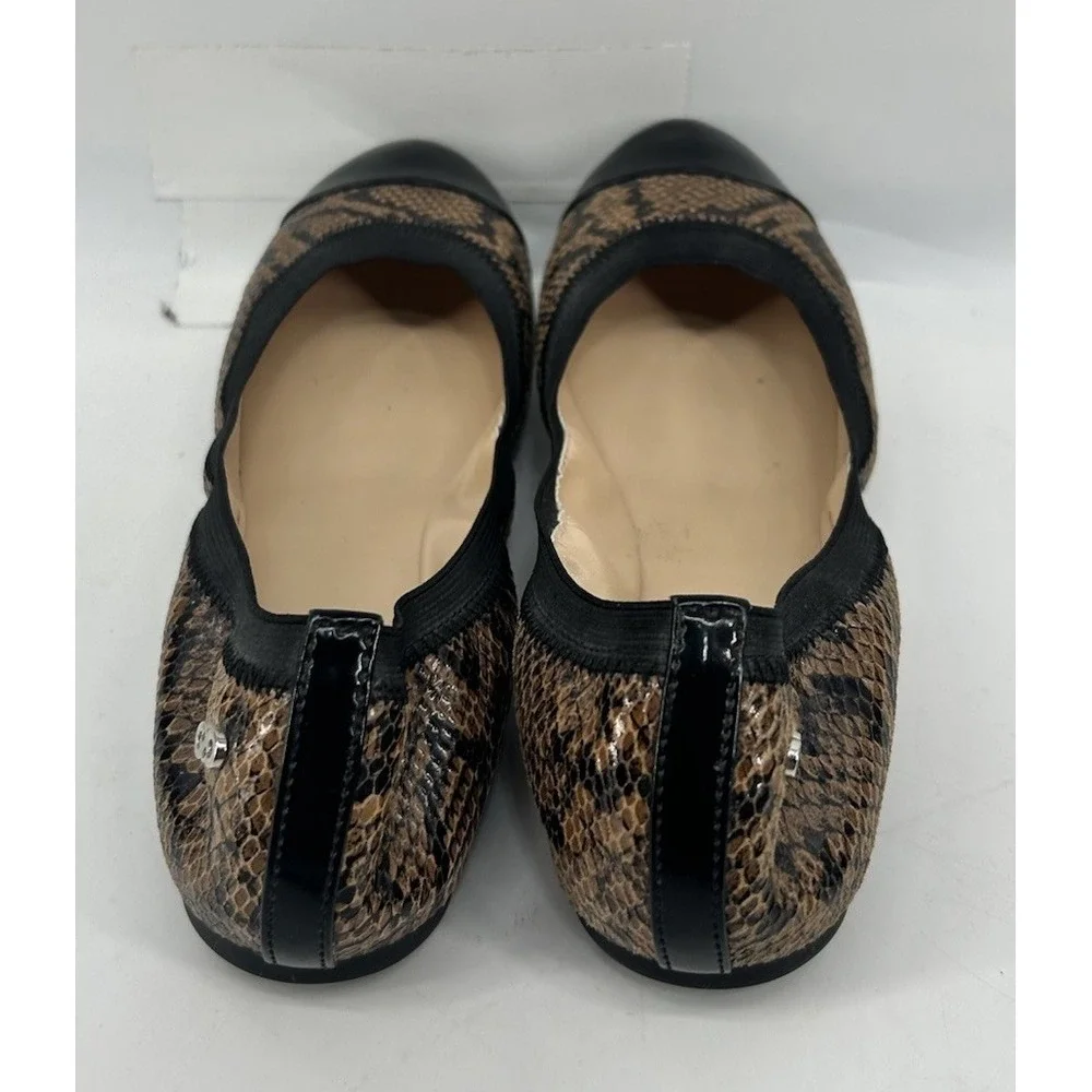 Cole Haan‎ Snake Print Leather Ballet Flats Cap Toe Women's Size 9.5B